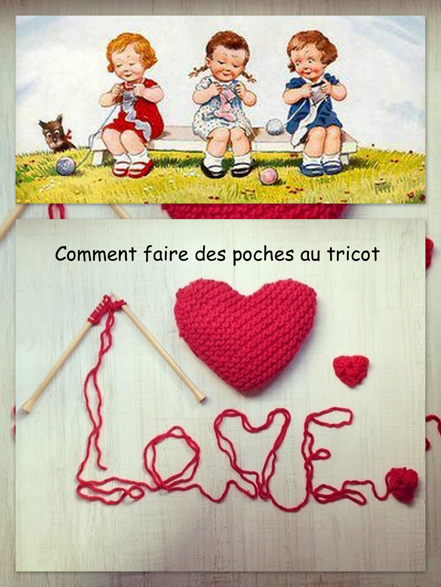 Tricot poche appliquée