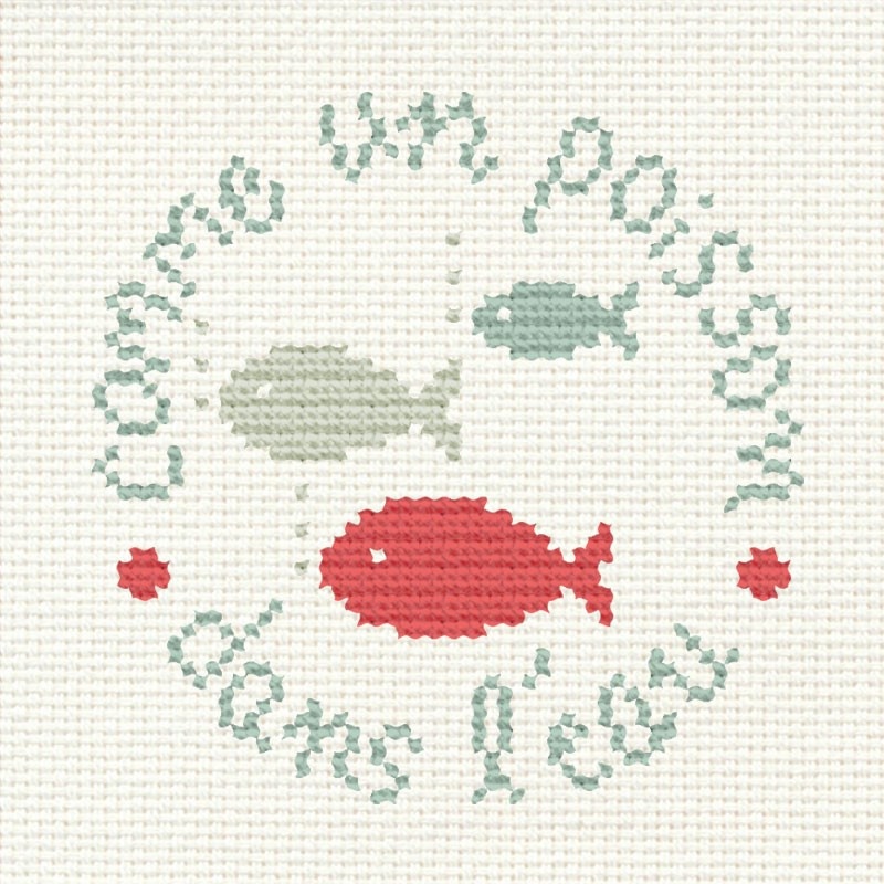 Grille point de croix poisson