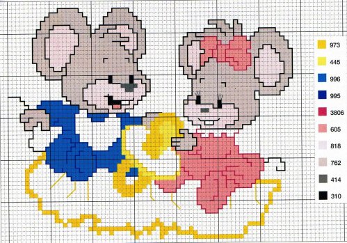 Souris point de croix