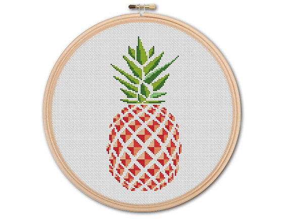 Point de croix ananas