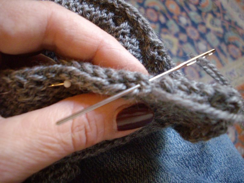 Coudre un tricot au point mousse