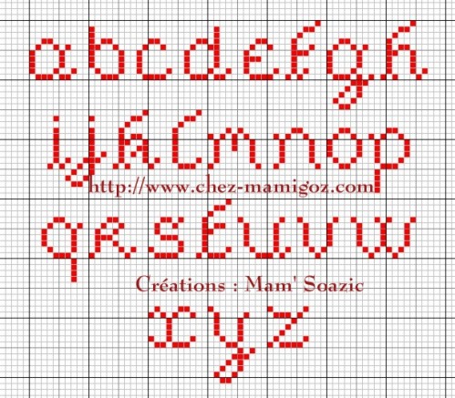 Grandes lettres au point de croix