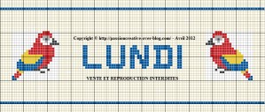 Grille point de croix perroquet