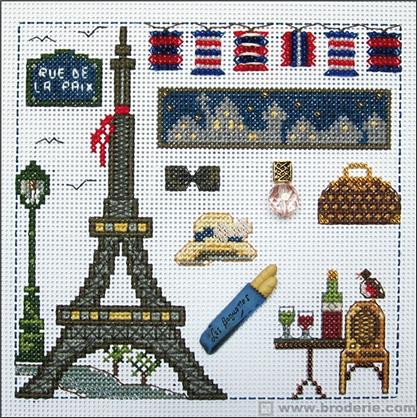 Broderie point de croix avec perles