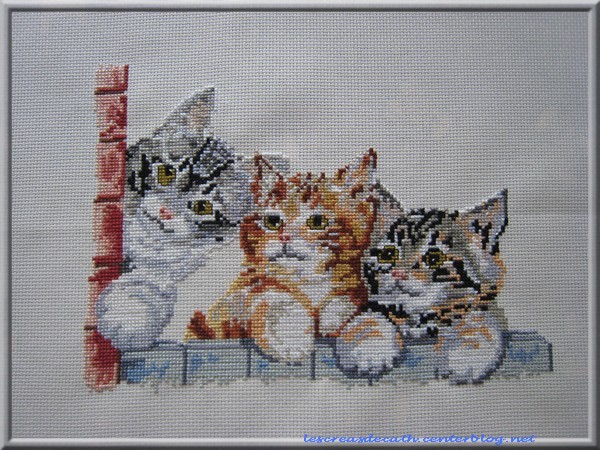 Grille chat point de croix