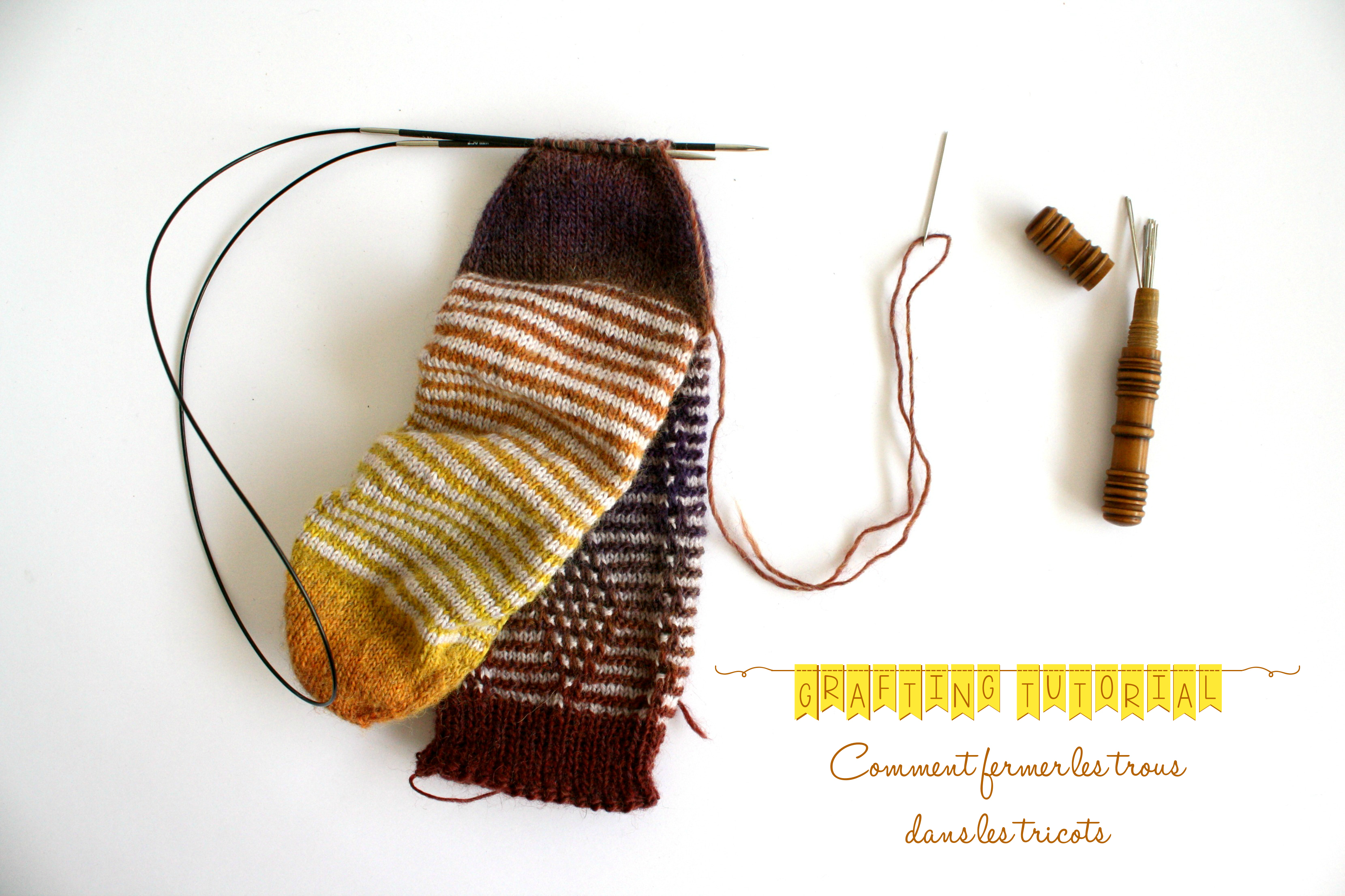 Grafting tricot chaussette