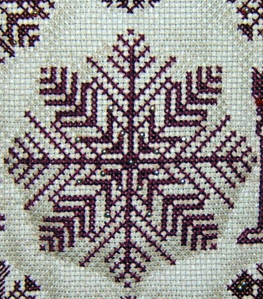 Broderie point de croix avec perles