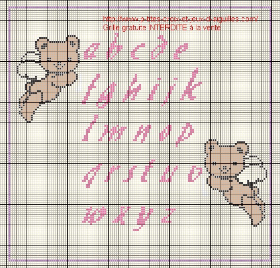 Alphabet point de croix bavoir