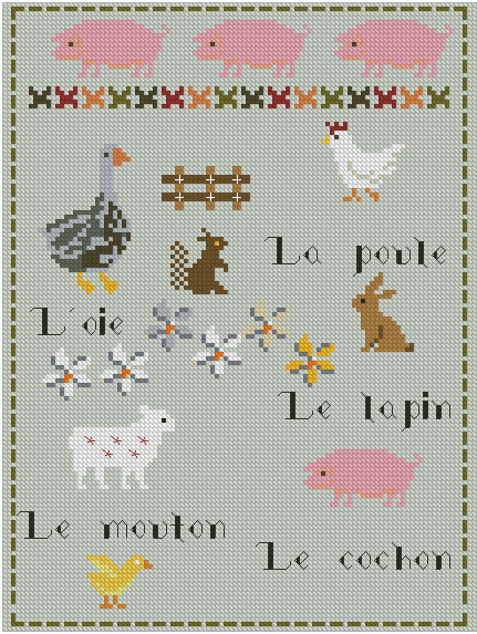 Point de croix animaux