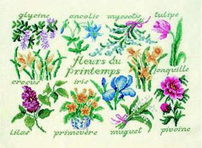 Point de croix printemps