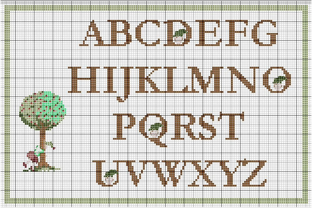 Grandes lettres au point de croix
