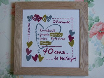 Point de croix anniversaire de mariage