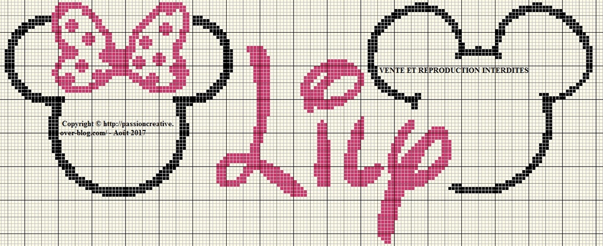 Point de croix alphabet disney