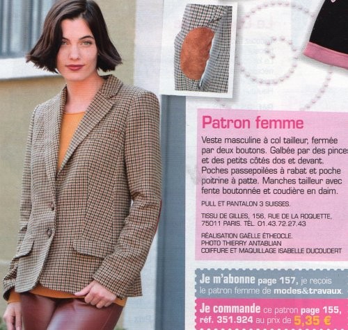Patron tailleur femme