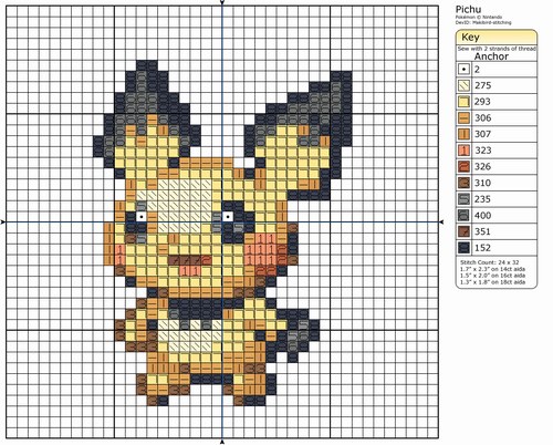 Grille point de croix pokemon
