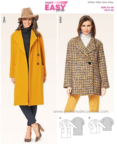 Patron couture manteau femme