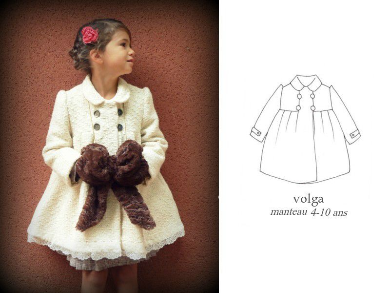Patron manteau bebe fille