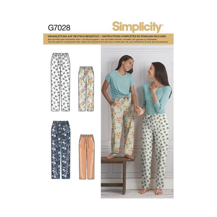 Patron pantalon fillette