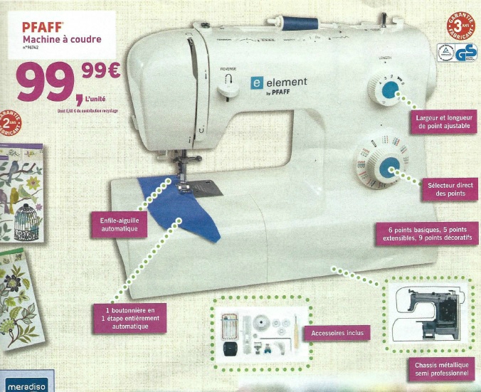 Machine à coudre pfaff lidl element 1070s