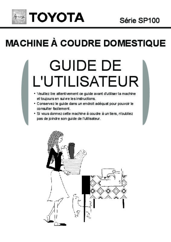 Manuel utilisation machine à coudre