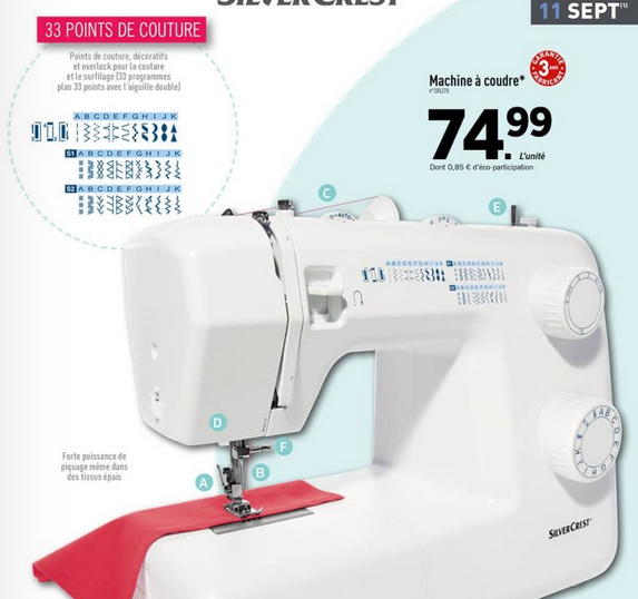 Machine à coudre pfaff lidl novembre 2015