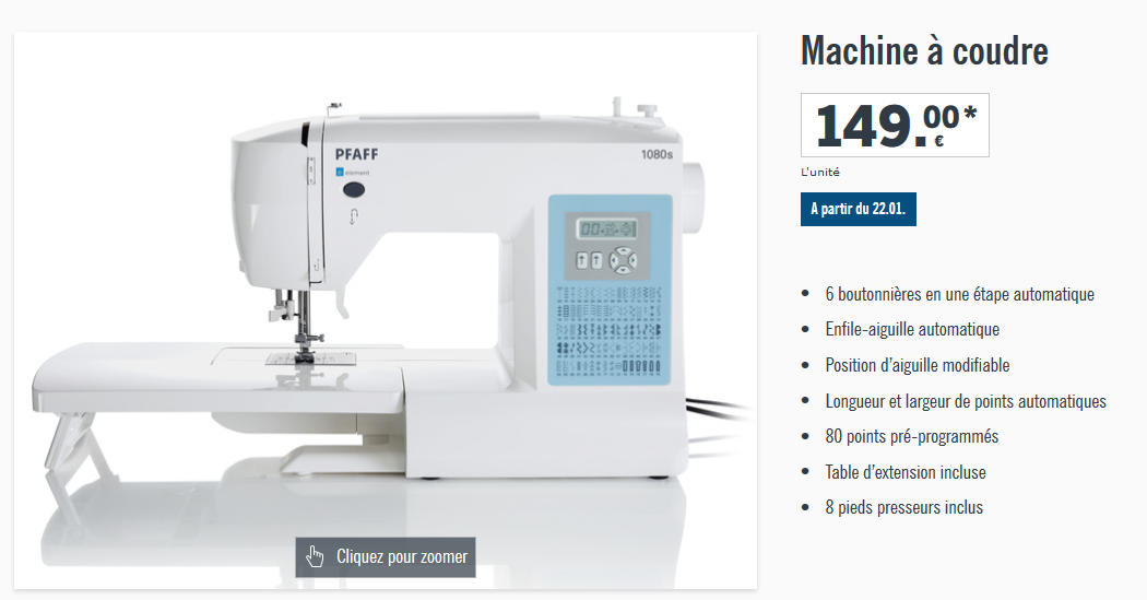Avis machine a coudre pfaff e element