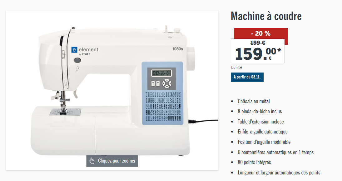 Machine a coudre surjeteuse pfaff lidl