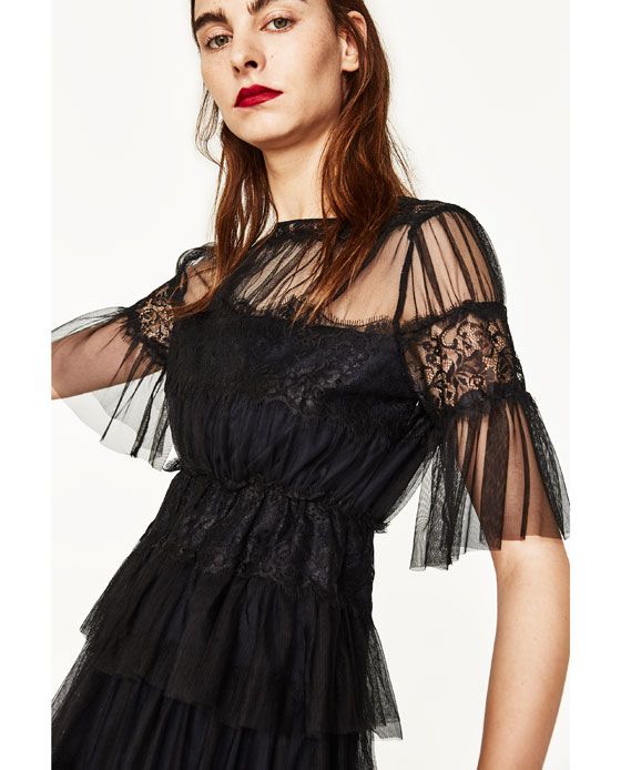 Robe dentelle verte zara