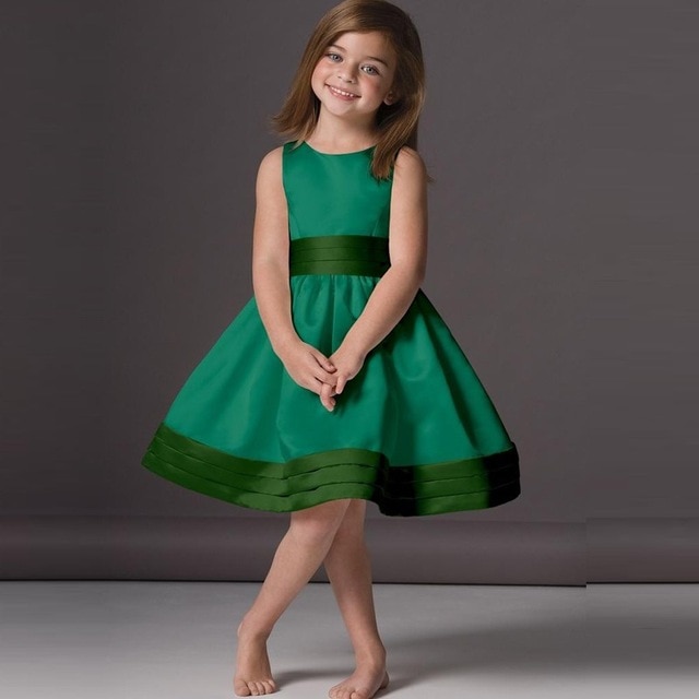 Robe fille vert emeraude