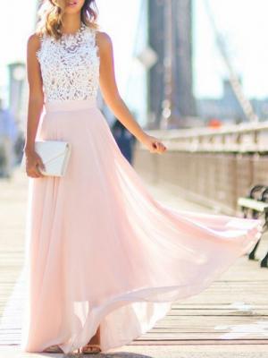 Robe dentelle longue boheme