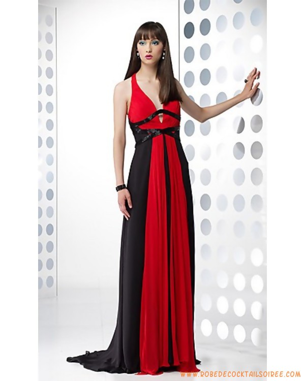 Robe de soirée rouge et noir
