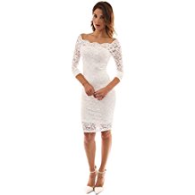 Robe droite blanche dentelle