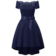 Robe dentelle bleu nuit