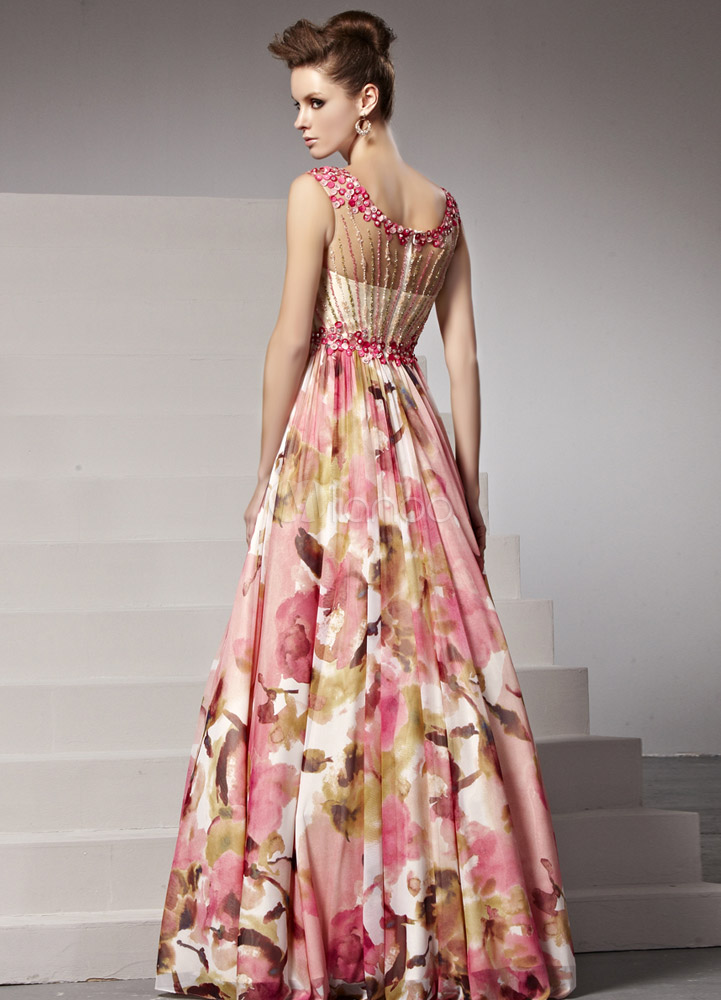 Robe de soirée fleurie