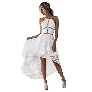 Robe dentelle courte devant longue derriere