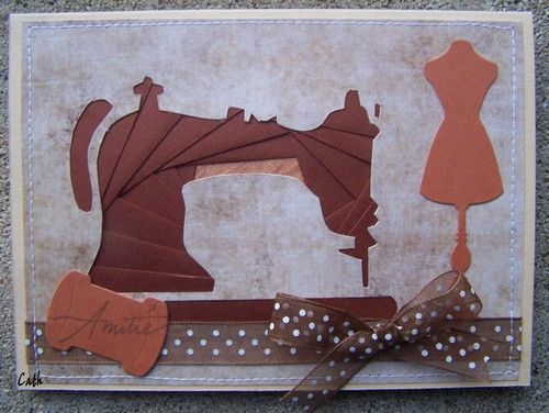Carte anniversaire machine à coudre