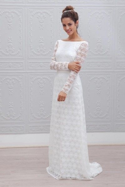 Robe blanche longue dentelle