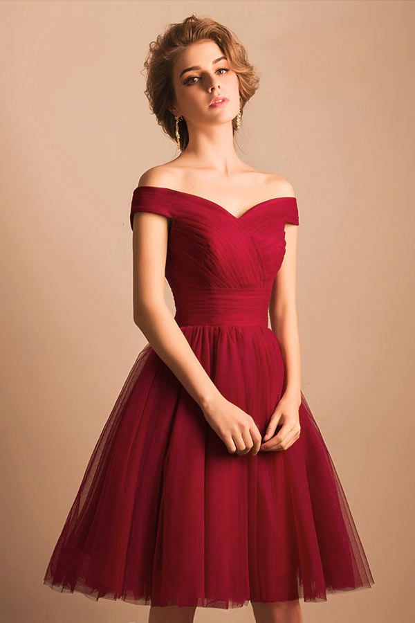 Robe cocktail courte rouge