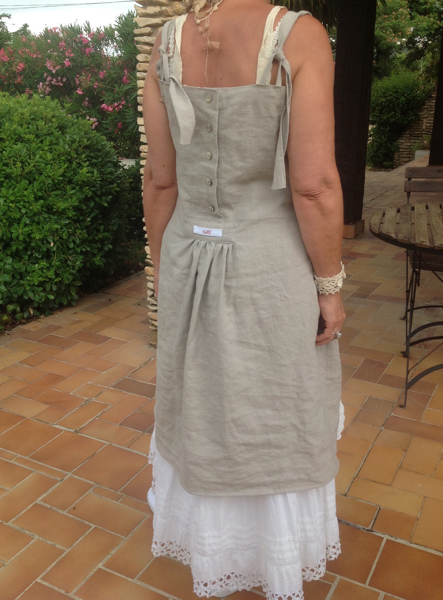 Robe dentelle lin