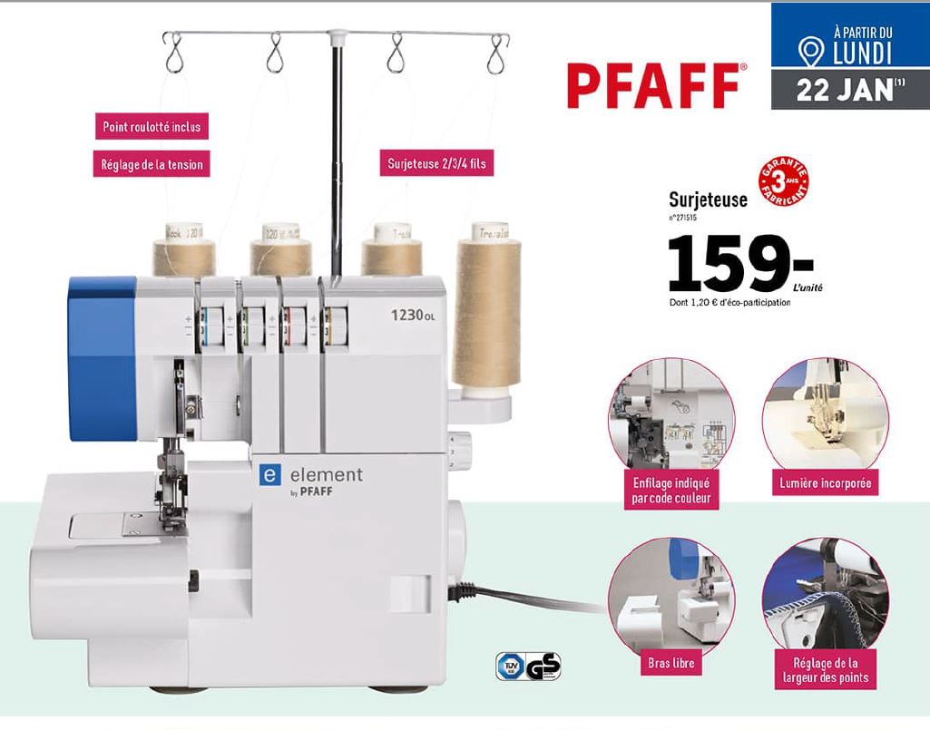 Machine a coudre 1230 ol pfaff