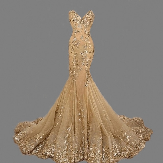 Robe de soirée or