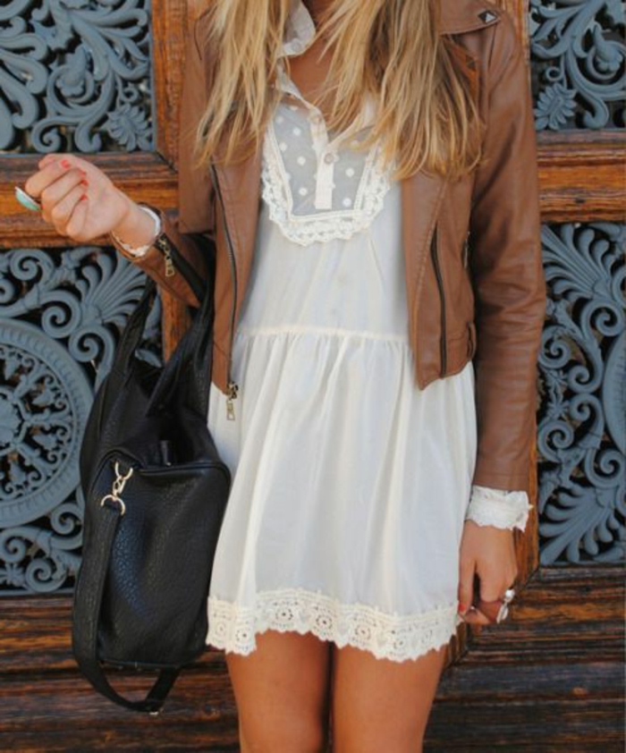 Robe dentelle veste