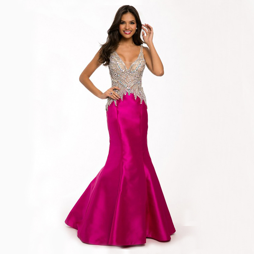 Robe de soirée rose fushia