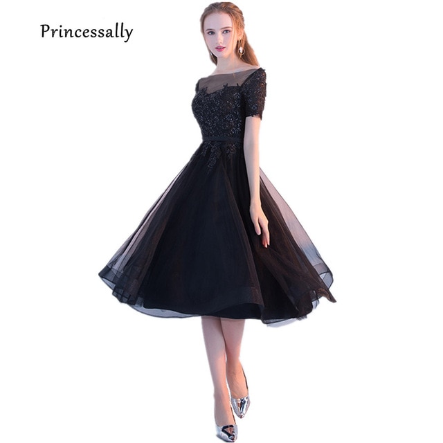 Robe de soirée noire dentelle