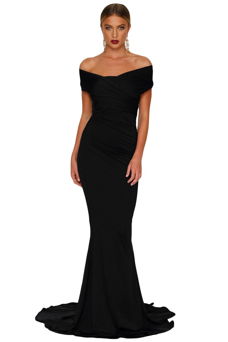 Robe de soirée noire longue