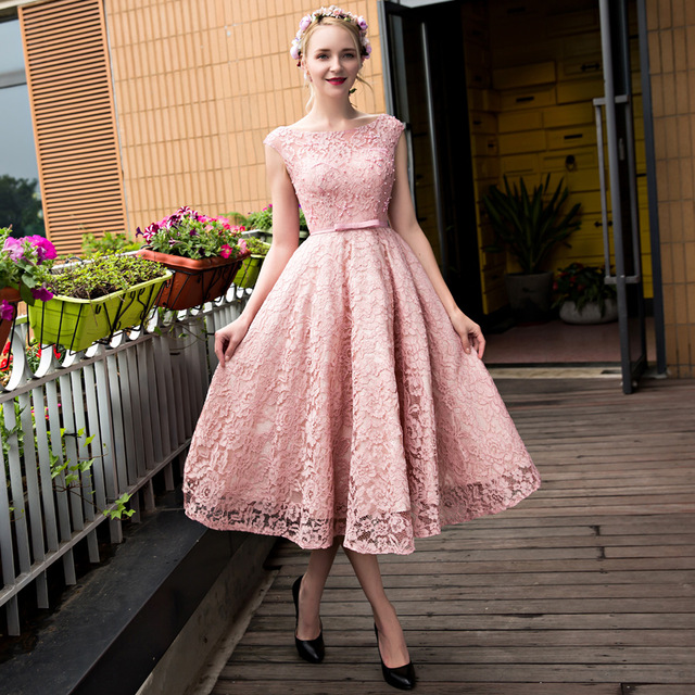 Robe de soiree courte rose