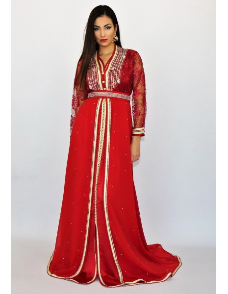 Robe caftan dentelle