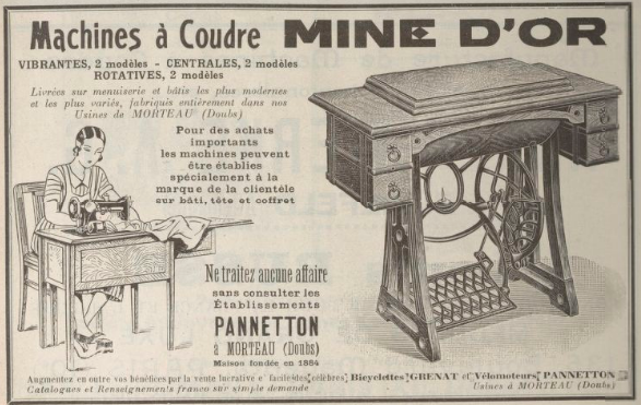 Machine à coudre mine d'or