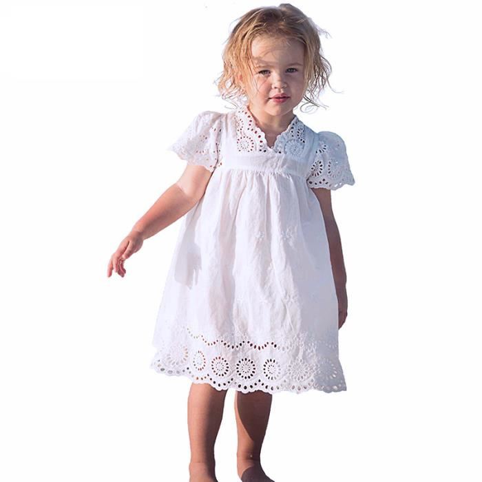 Robe dentelle courte blanche