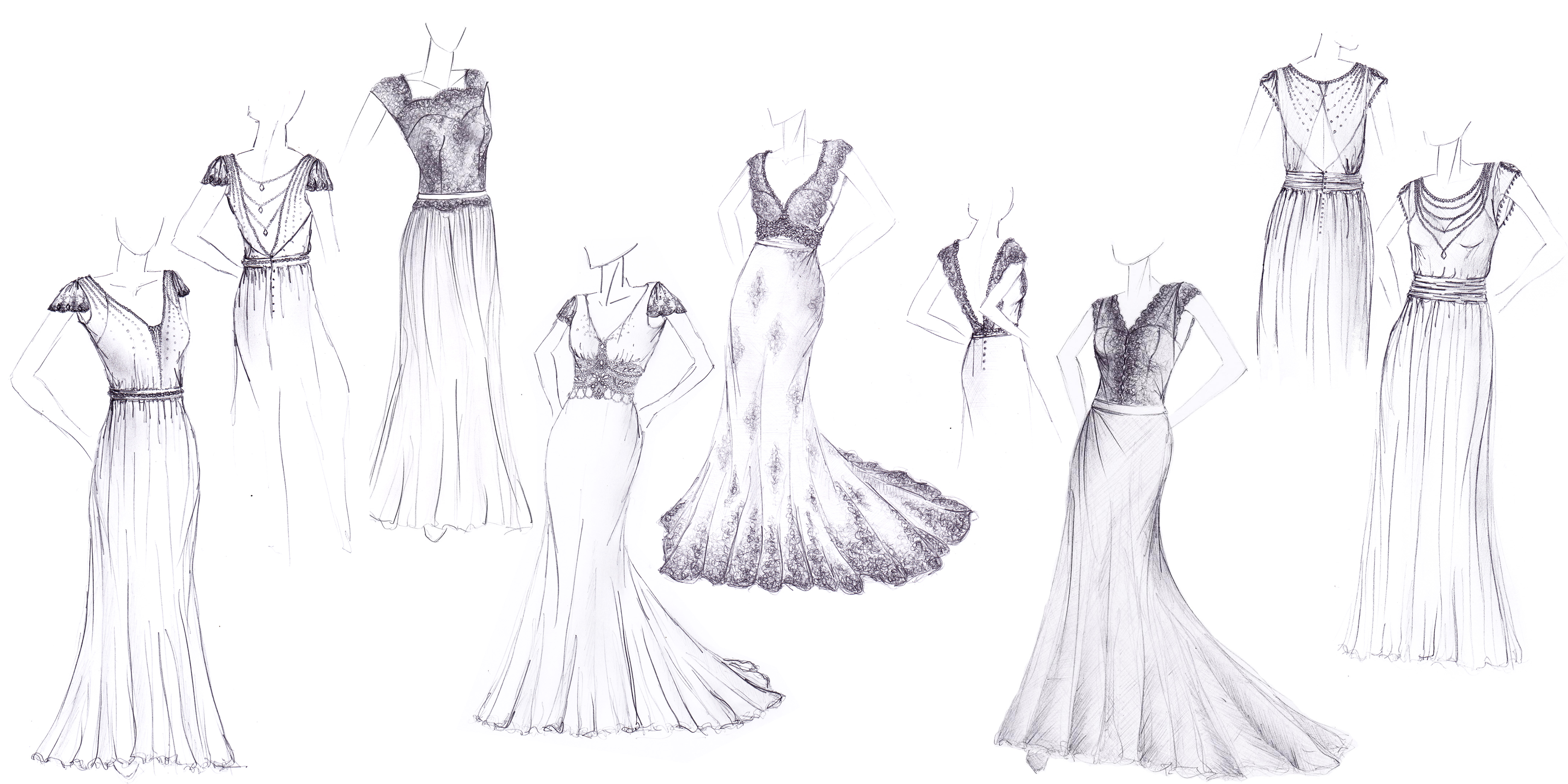 Dessin de robe de mariée